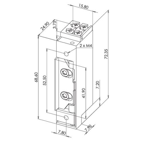 Gâche électrique à rutpture 3 ROUREG mini diode contact 12 - 24 V DC SEWOSY SEM3R-V2 photo du produit Secondaire 1 L