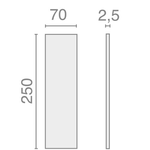 Plaque de poussée aluminium argent 250x70x2mm photo du produit Secondaire 1 L