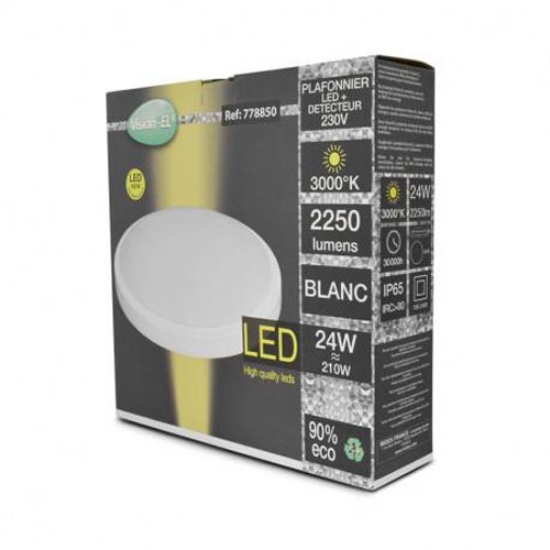 Plafonnier LED CASSIOPEE blanc 24 W D330 mm avec détecteur RF 3000 K MIIDEX LIGHTING 778850 photo du produit Secondaire 3 L