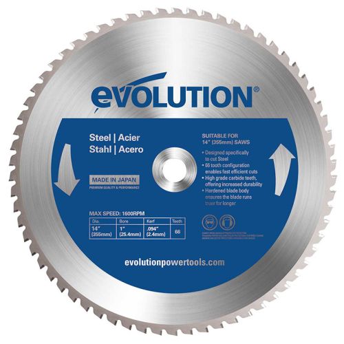 Lame de scie circulaire 355 mm / 66 dents pour acier EVOLUTION POWER TOOL 66TBLADE photo du produit Principale L