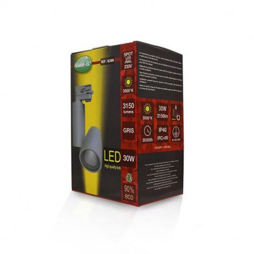 Spot LED sur rail 30 W gris 230 V 4500 K MIIDEX LIGHTING 82940 photo du produit Secondaire 2 L