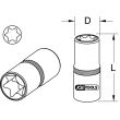 Douille extra courte pour Mercedes Torx E 12 25 mm KS TOOLS 911.1288 photo du produit Secondaire 1 S