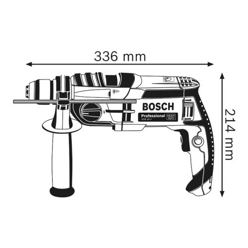 Perceuse à percussion 850W GSB 20-2 en coffret L-CASE - BOSCH - 060117B400 pas cher Secondaire 2 L