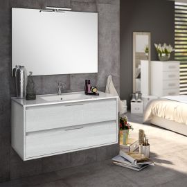 Meuble de salle de bain 80cm simple vasque 2 tiroirs IRIS hibernian (bois blanchi) - COSYNEO - SIRIRIS80HIB pas cher Principale M