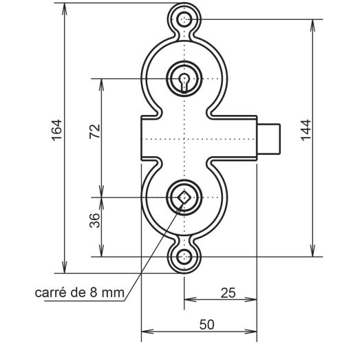 Serrure 6550 droite clé a gorge ME - GOLLOT - F665501000 pas cher Secondaire 1 L