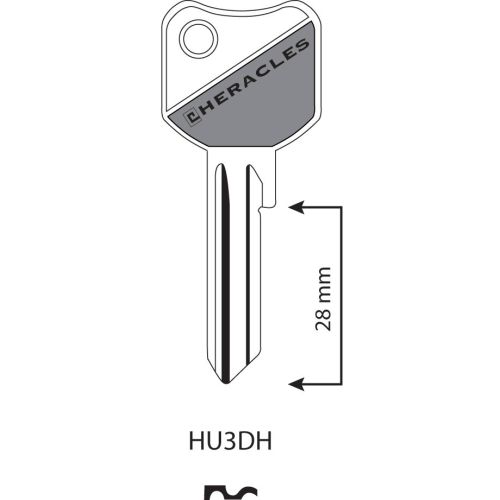 Ebauche de clé type Universelle boite de 25 Héraclès HU3DHAPPY photo du produit Secondaire 1 L