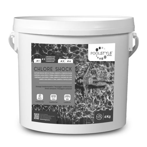 Chlore choc 4kg en tablette de 20g - POOLSTYLE - PSL-500-0004 pas cher Principale L