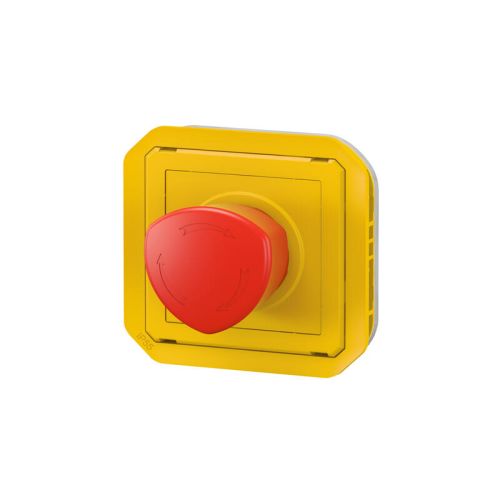 Coup de poing d'urgence poussoir déverrouillage 1/4 tour étanche PLEXO avec enjoliveur jaune et bouton rouge LEGRAND 069549L photo du produit Secondaire 2 L