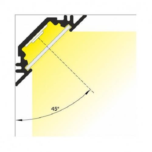 Profilé 45° pour bandeaux LED aluminium anodisé 1 m MIIDEX LIGHTING 9802 photo du produit Secondaire 1 L
