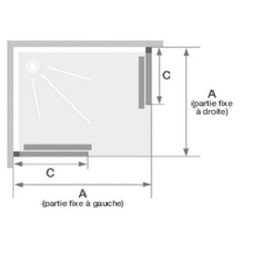 Paroi de douche SUPRA III A 90cm accès d’angle coulissant gauche fixe droite - KINEDO - PA1582BTND pas cher Secondaire 1 L