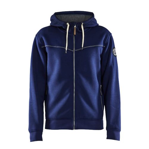 Sweat zippé à capuche doublure thermique marine T4XL - BLÅKLÄDER - 4933251489004XL pas cher