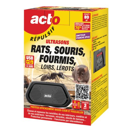Répulsif ultrasons rats souris fourmis ACTO RUS10 photo du produit