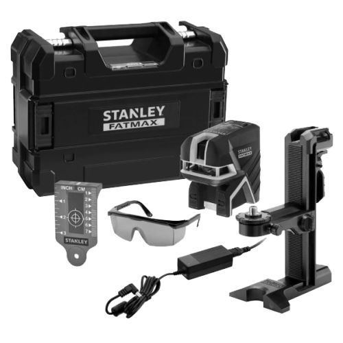 Niveau laser croix + 5 points SCPG5 Vert Fatmax avec batterie (intégrée) + chargeur - STANLEY - FMHT77598-1 pas cher