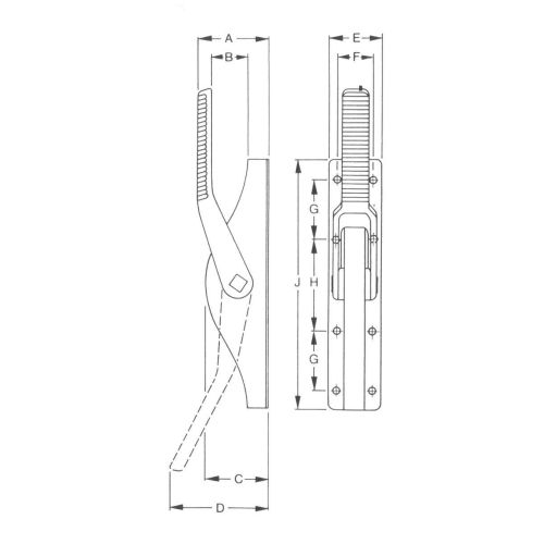 Crémone à levier 902 pour tringle carré de 16mm - FUHR - TT90216V pas cher Secondaire 1 L