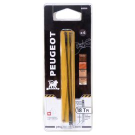 Jeu de 6 lames à goujons Peugeot Outillage 127 x 2 x 0,25 mm - 18 TPI - 803201 photo du produit Principale M
