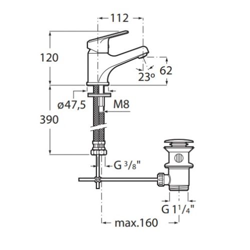 Mitigeur de lavabo monotrou ADELE - ROCA - A5A3C87C00 pas cher Secondaire 1 L