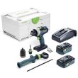 Perceuse-visseuse 18 V QUADRIVE TDC 18/4 5,0/4,0 I-Plus + 1 batterie 4 Ah + 1 batterie 5 Ah + chargeur + Systainer SYS3 FESTOOL 577649 photo du produit