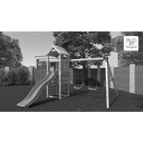 Aire de jeux Gaia avec balançoire double - FUNGOO - 4760PK pas cher Secondaire 4 L