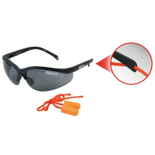 Lunette de protection noire avec bouchons d'oreille KS TOOLS 310.0171 photo du produit