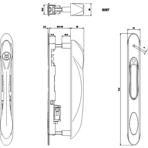 Fermeture intérieure seule encastrée argentée - LA CROISEE DS - DS5232-007 pas cher Secondaire 5 L