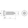 Vis à tôle tête fraisée bombée pozidrive forme C inox A2 DIN 7983 4,2X19 boîte de 200 - ACTON- 624114,2X19 pas cher Secondaire 3 S