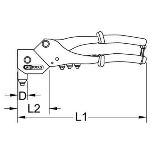 Pince à riveter à tête pivotante 360° L 290 mm KS TOOLS 150.9540 photo du produit Secondaire 2 L