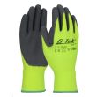 Gants haute visibilité G-Tek® enduit latex crêpé jaune fluo/gris T8 PIP 39-FG1315-YN-8 photo du produit