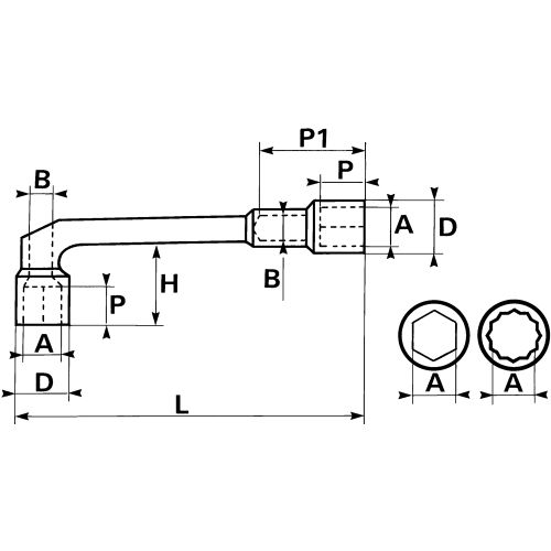 Clé à pipe débouchée polies 6/6 pans 6 mm avec clip FME -SAM OUTILLAGE -94-SD6-FME photo du produit Secondaire 1 L