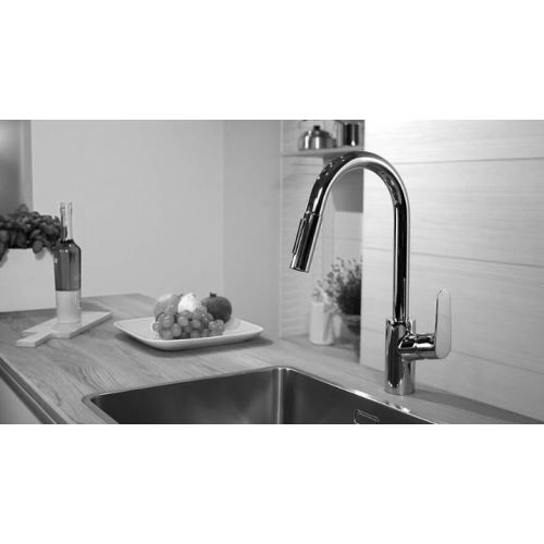 Mitigeur évier bec C avec douchette extractible FOCUS M41 - HANSGROHE - 31850000 pas cher Secondaire 5 L