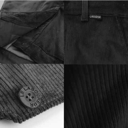 Pantalon largeot à passants en velours taille basse 40 noir – LE LABOUREUR - 2110-2100-1000-40 pas cher Secondaire 1 L
