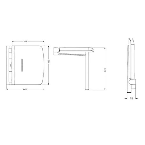 Siège de douche rabattable 8 points de fixations ONYX blanc AKW 02801WH-LS photo du produit Secondaire 2 L