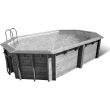 Piscine AZURA 400x610 H120cm liner beige 75/100 - UBBINK - 7504576 pas cher