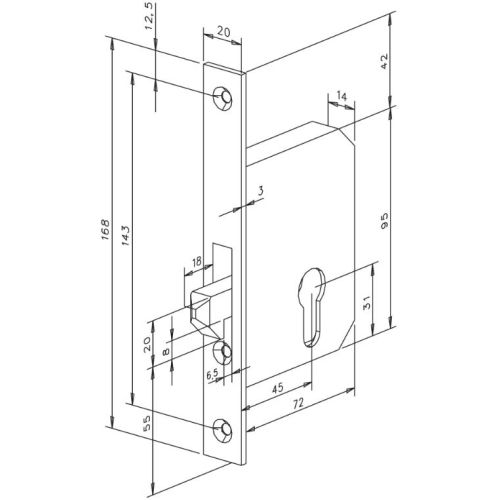 Serrure &agrave; crochet pour g&acirc;ches 112 et 312 - EFF EFF - 1112---------00 pas cher Secondaire 1 L