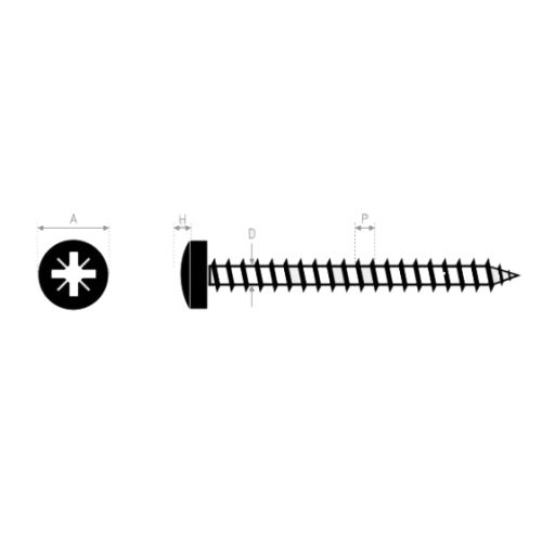 Vis à tôle tête cylindrique large acier zingué blanc DIN 7981 4,8X13 boîte de 200 - ULTIMA - AFB7981AZ4813 pas cher Secondaire 1 L