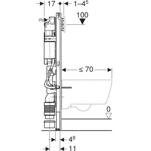 Bâti-support Duofix pour WC suspendu 112cm - GEBERIT - 111.906.00.6 pas cher Secondaire 3 L