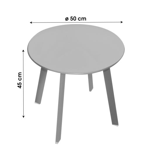 Table d'appoint ronde en métal D50cm anis - 224972 pas cher Principale L