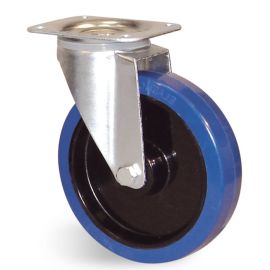 Roulette caoutchouc bleu à platine pivotante 200mm - GUITEL HERVIEU - EP5BA200-571R pas cher Principale M