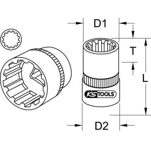 Douille 1/2'' TRIPLE+ 19mm - KS TOOLS - 916.1219 pas cher Secondaire 1 L