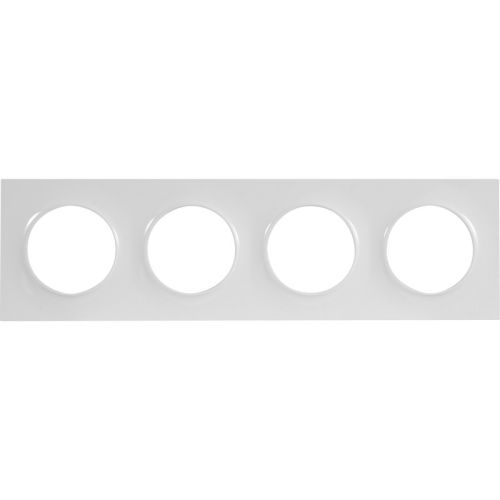 Plaque ODACE Styl blanche 4 postes horizontal/vertical entraxe 71mm - SCHNEIDER ELECTRIC - S520708 pas cher