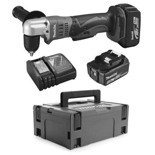 Perceuse-visseuse d'angle 18V + 2 batteries 5Ah + chargeur + MAKPAC - MAKITA - DDA351RTJ pas cher