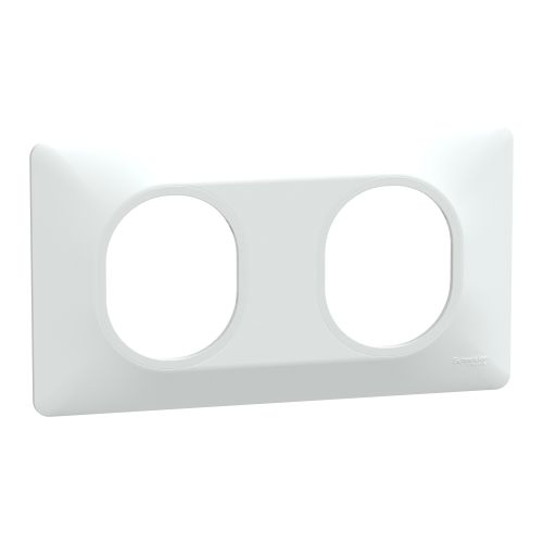 OVALIS plaque 2 postes horizontale blanc SCHNEIDER S320704 photo du produit Principale L