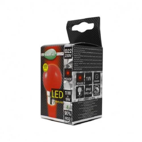 Ampoule LED B22 1 W bulbe dépoli rouge MIIDEX LIGHTING 7642 photo du produit Secondaire 1 L
