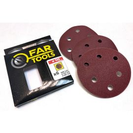 Set de 6 disques Fartools D 125 mm A80 - A120 - A180 - 115917 photo du produit Principale M