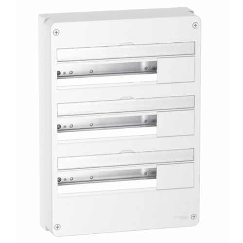 Coffret en saillie RESI9 blanc 3 rangées de 18 modules - SCHNEIDER ELECTRIC - R9H18403 pas cher Principale L