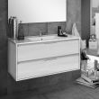 Meuble de salle de bain 80cm simple vasque 3 tiroirs sans miroir IRIS hibernian (bois blanchi) - COSYNEO - SIRIRIS80HIBB pas cher