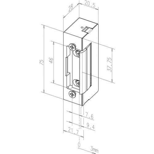 Gâche symétrique à encastrer série 37 à rupture EFF SPE73-12V photo du produit Secondaire 1 L