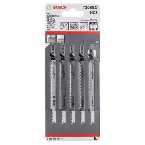 Lames de scie sauteuse Expert Wood 2-Side Clean T308 BO pack de 05 - BOSCH - 2608900555 pas cher Secondaire 3 L