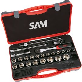 Coffret 1/2'' de 25 outils Sam outillage 6 pans en mm - 75-SH25 photo du produit Principale M