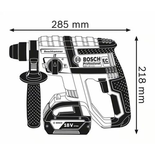 Perforateur SDS Plus sans-fil Bosch GBH 18 V-EC 18 V + 2 batteries Procore 4Ah + chargeur + L-Boxx photo du produit Secondaire 4 L