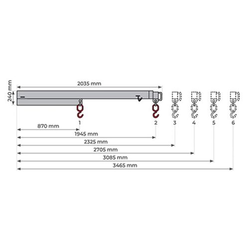 Potence Stockman télescopique 4500 kg - TLBG45 photo du produit Secondaire 1 L